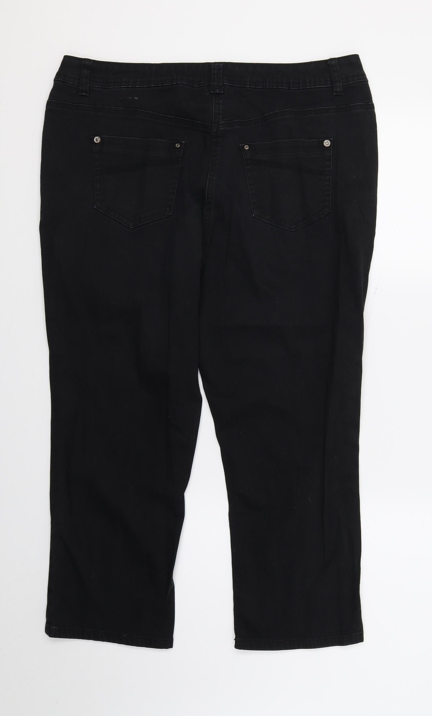 George Womens Black  Denim Straight Jeans Size 16 L22 in - SHORT LEG