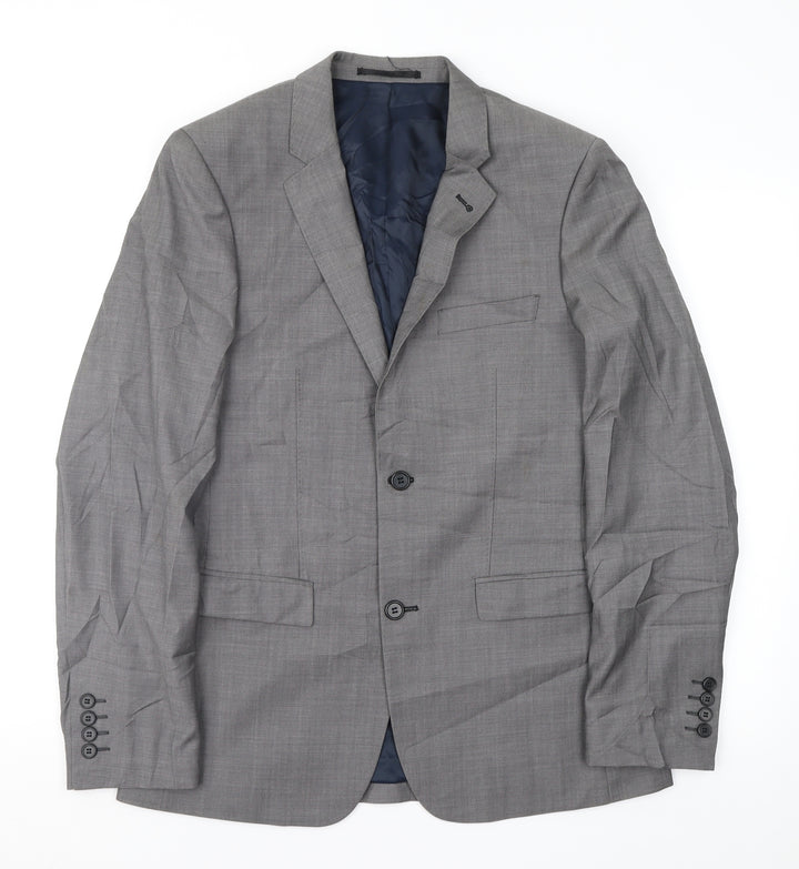 Topman Mens Grey Suit Jacket Size 38