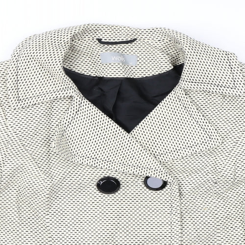 Wallis Womens Beige Geometric  Jacket Coat Size 12