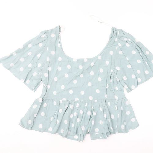 Primark Womens Green Polka Dot  Basic Blouse Size 8