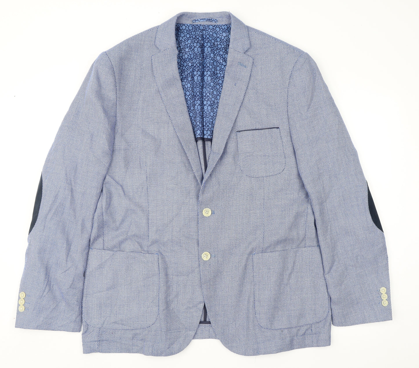 Primark Mens Blue Geometric  Jacket Sport Coat Size XL