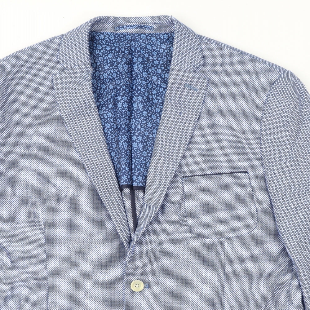 Primark Mens Blue Geometric  Jacket Sport Coat Size XL