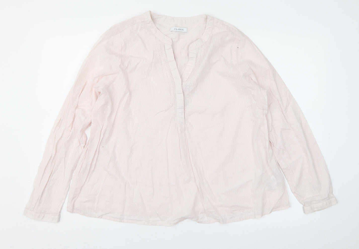 Marks and Spencer Womens Pink Polka Dot  Basic Blouse Size 16