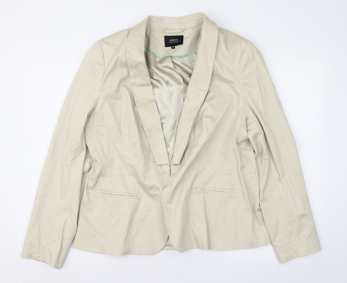Papaya Womens Beige   Jacket Suit Jacket Size 20