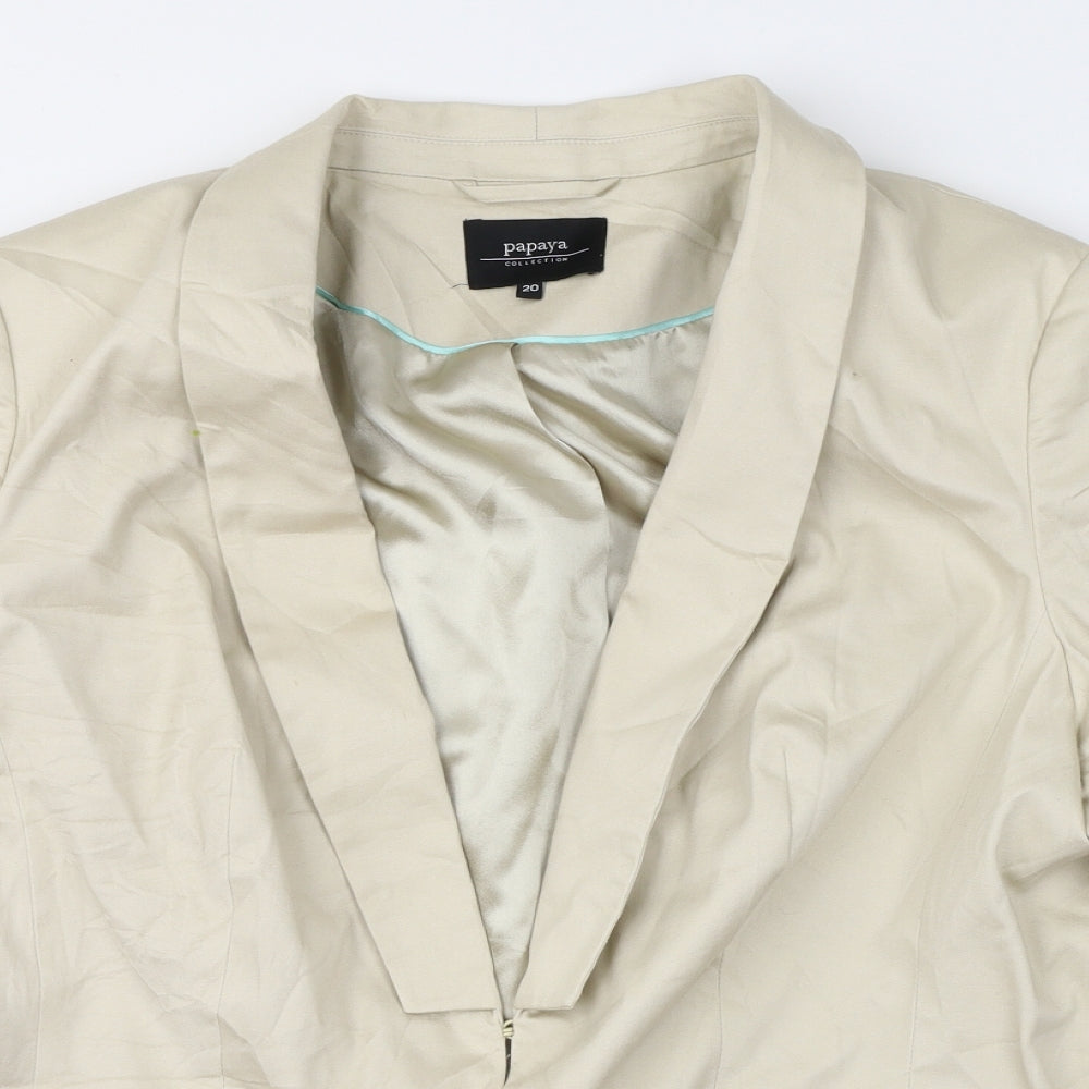 Papaya Womens Beige   Jacket Suit Jacket Size 20