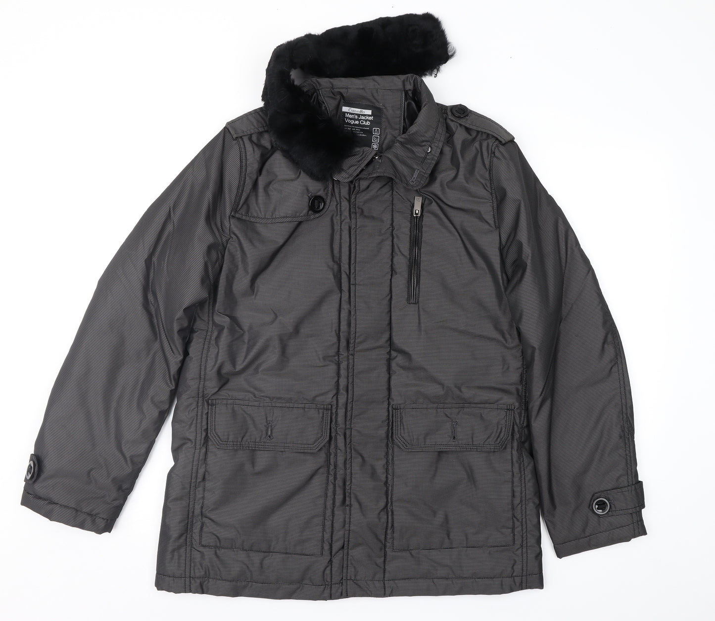 CardanRo Mens Grey Striped  Jacket Coat Size 38