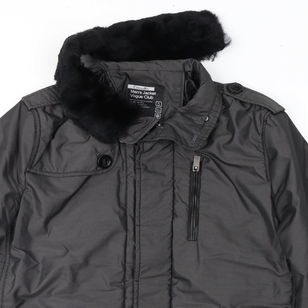CardanRo Mens Grey Striped  Jacket Coat Size 38