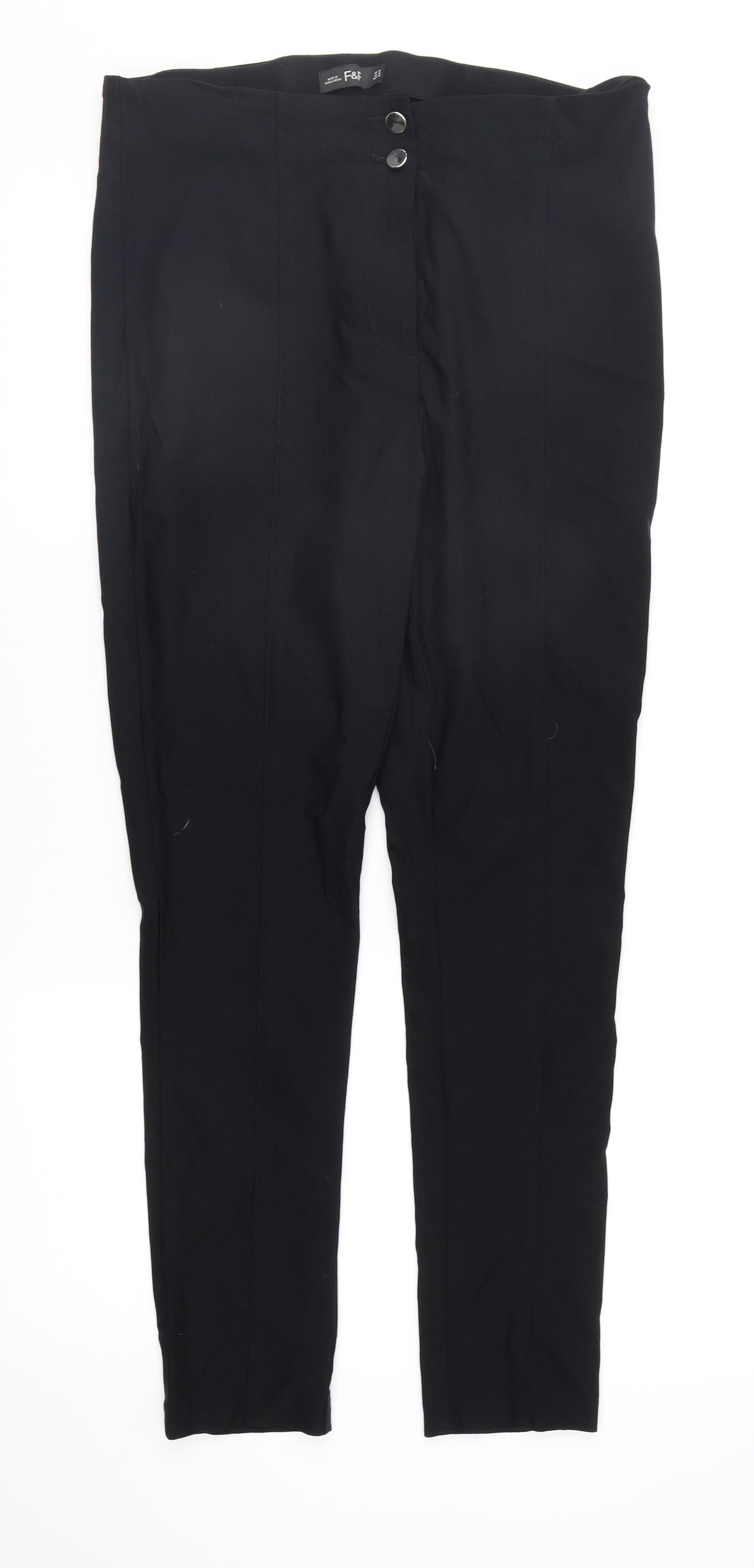 F&F Womens Black   Trousers  Size 14 L28 in
