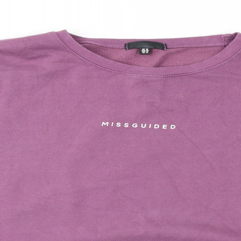 Missguided Womens Purple   Pullover Sweatshirt Size 18