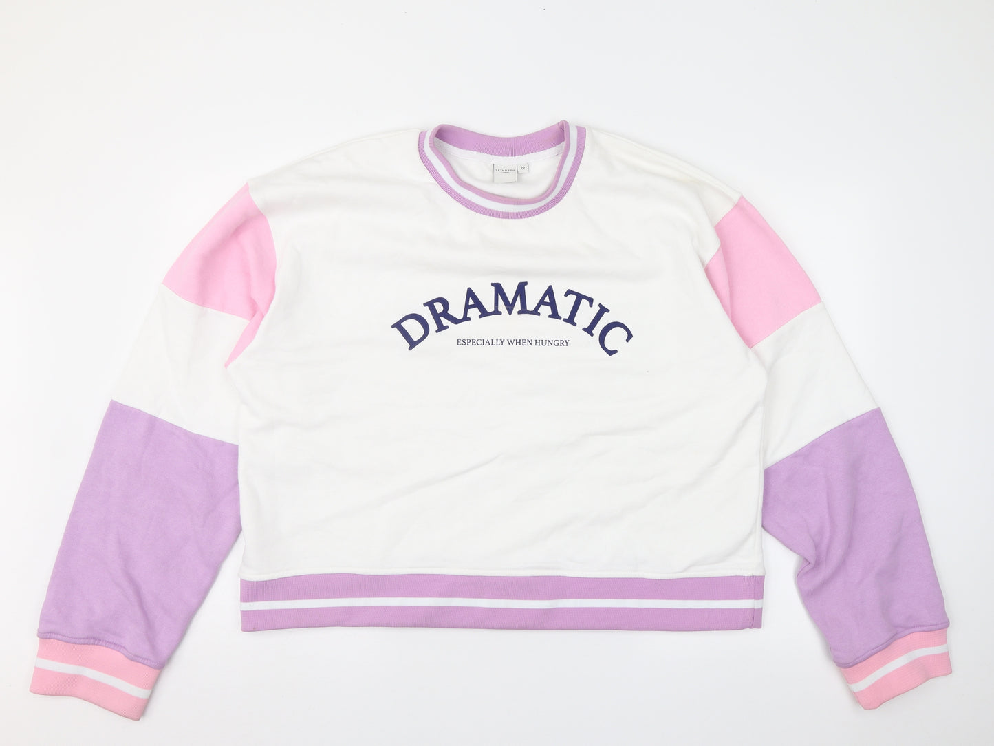 Skinny Dip Womens White Colourblock  Pullover Sweatshirt Size 22