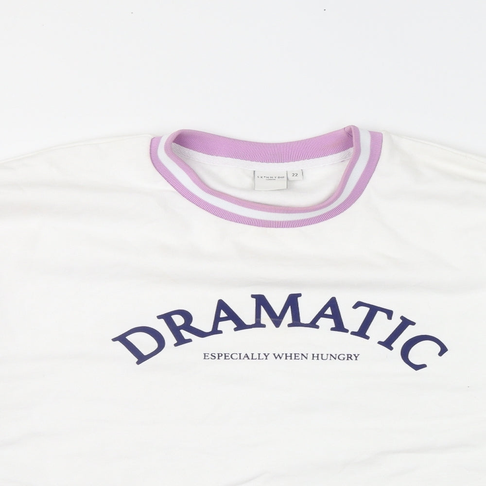 Skinny Dip Womens White Colourblock  Pullover Sweatshirt Size 22