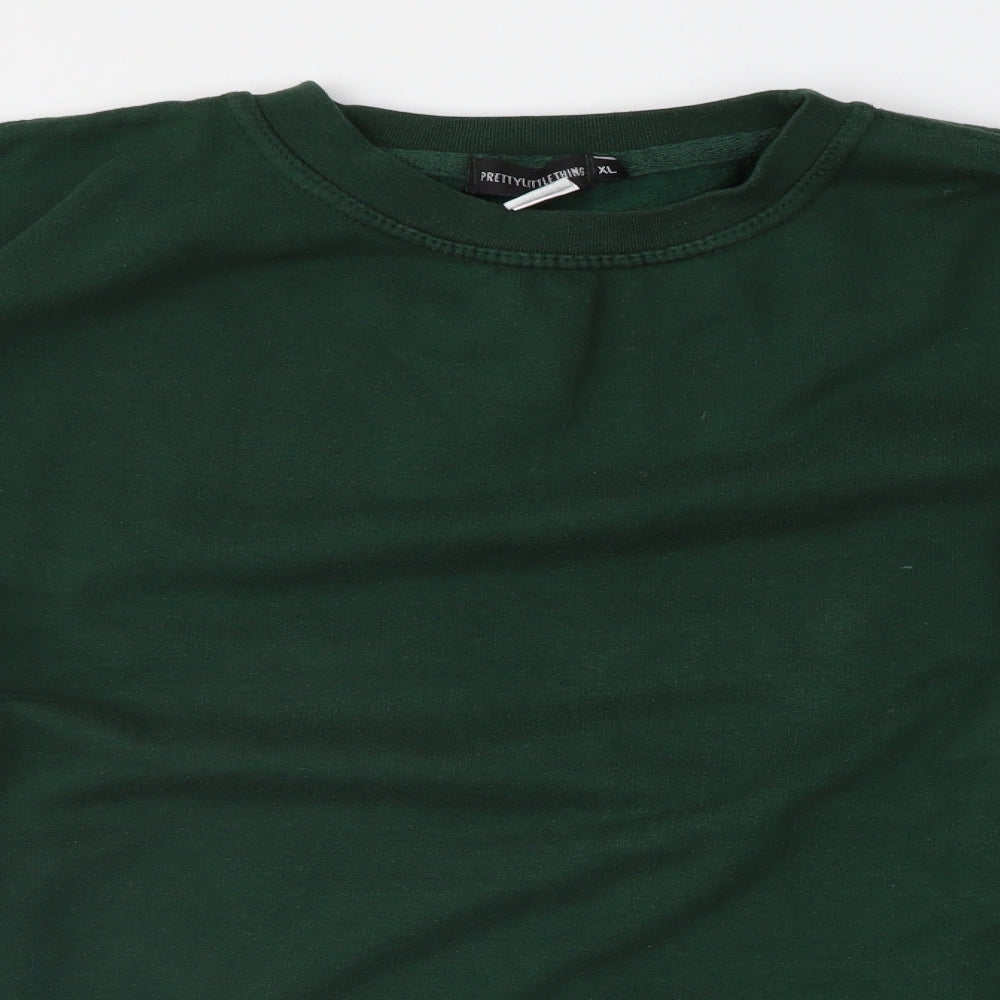 PRETTYLITTLETHING Womens Green   Pullover Sweatshirt Size XL