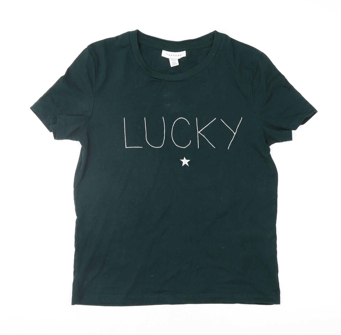 Topshop Womens Green   Basic T-Shirt Size 6