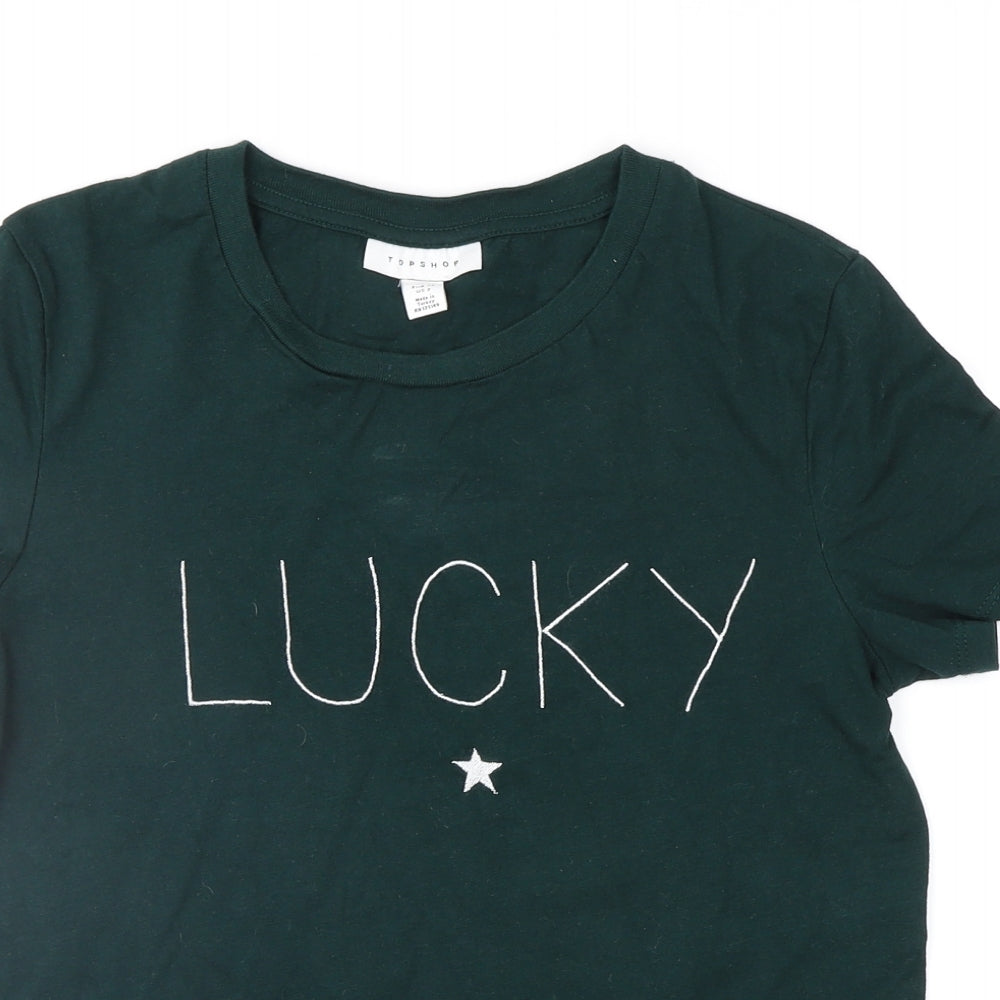 Topshop Womens Green   Basic T-Shirt Size 6