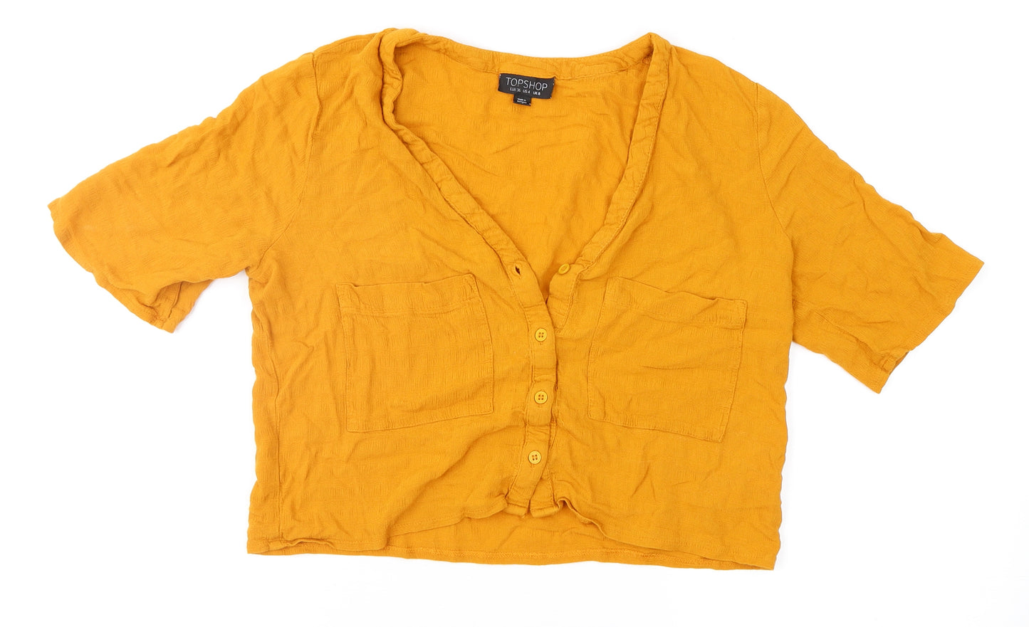 Topshop Womens Orange   Cropped Blouse Size 8