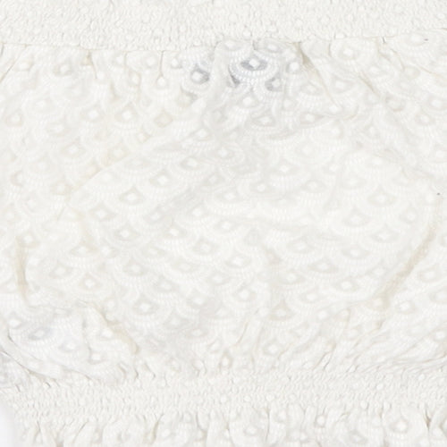 Topshop Womens Ivory Geometric  Cropped Blouse Size 6
