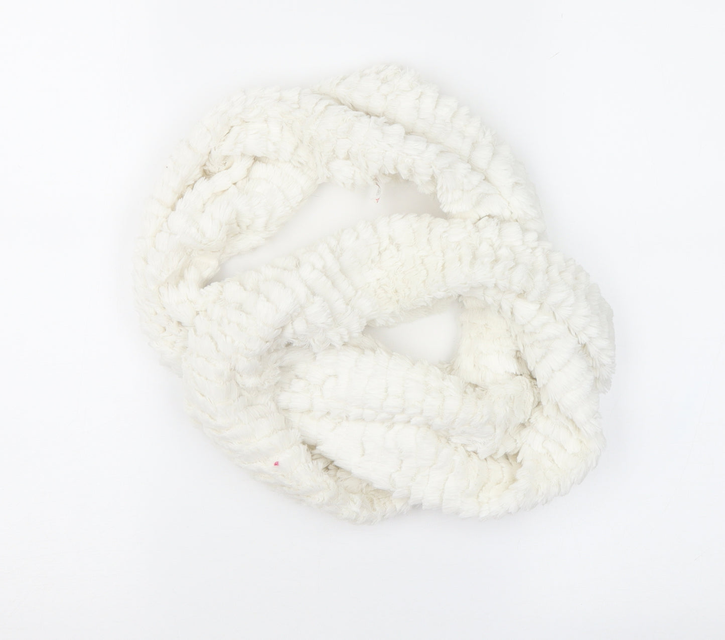 Preworn Womens White Geometric   Scarf   - Loop