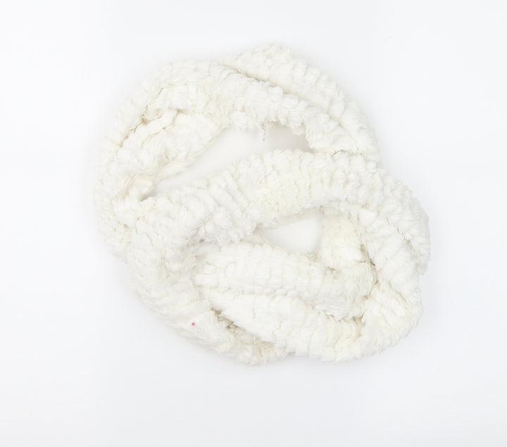 Preworn Womens White Geometric   Scarf   - Loop