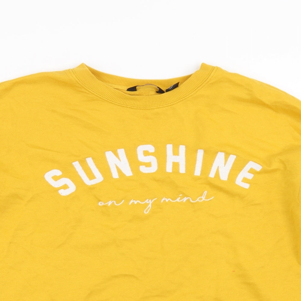 New Look Womens Yellow   Pullover Sweatshirt Size 8  - Sunshine on my Mind