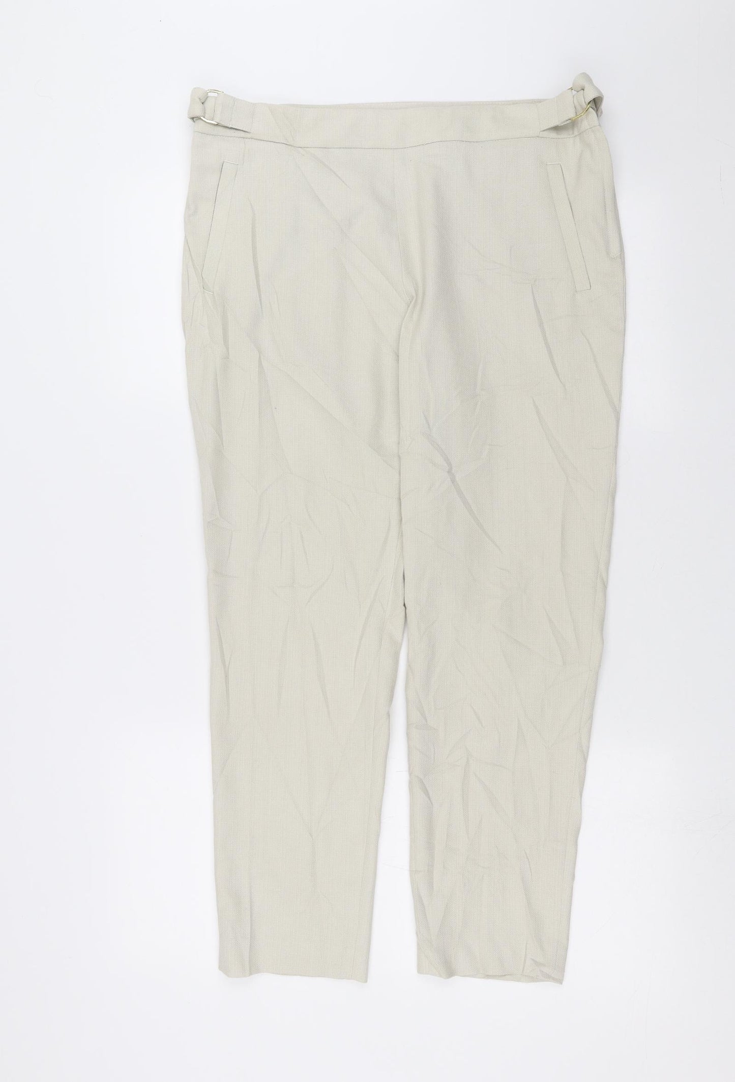 H&M Womens Beige   Trousers  Size 14 L26 in