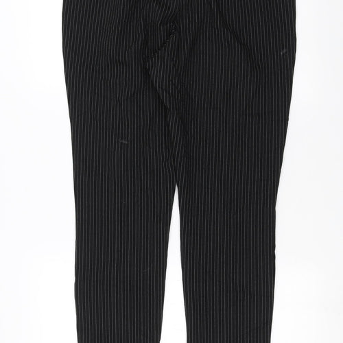 Marks and Spencer Womens Black Striped  Trousers  Size 16 L32 in