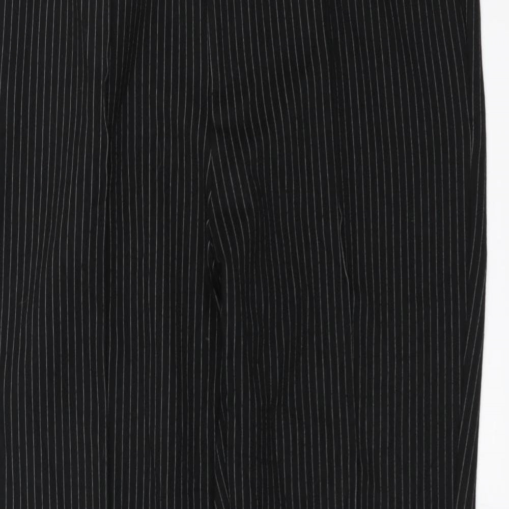 Marks and Spencer Womens Black Striped  Trousers  Size 16 L32 in