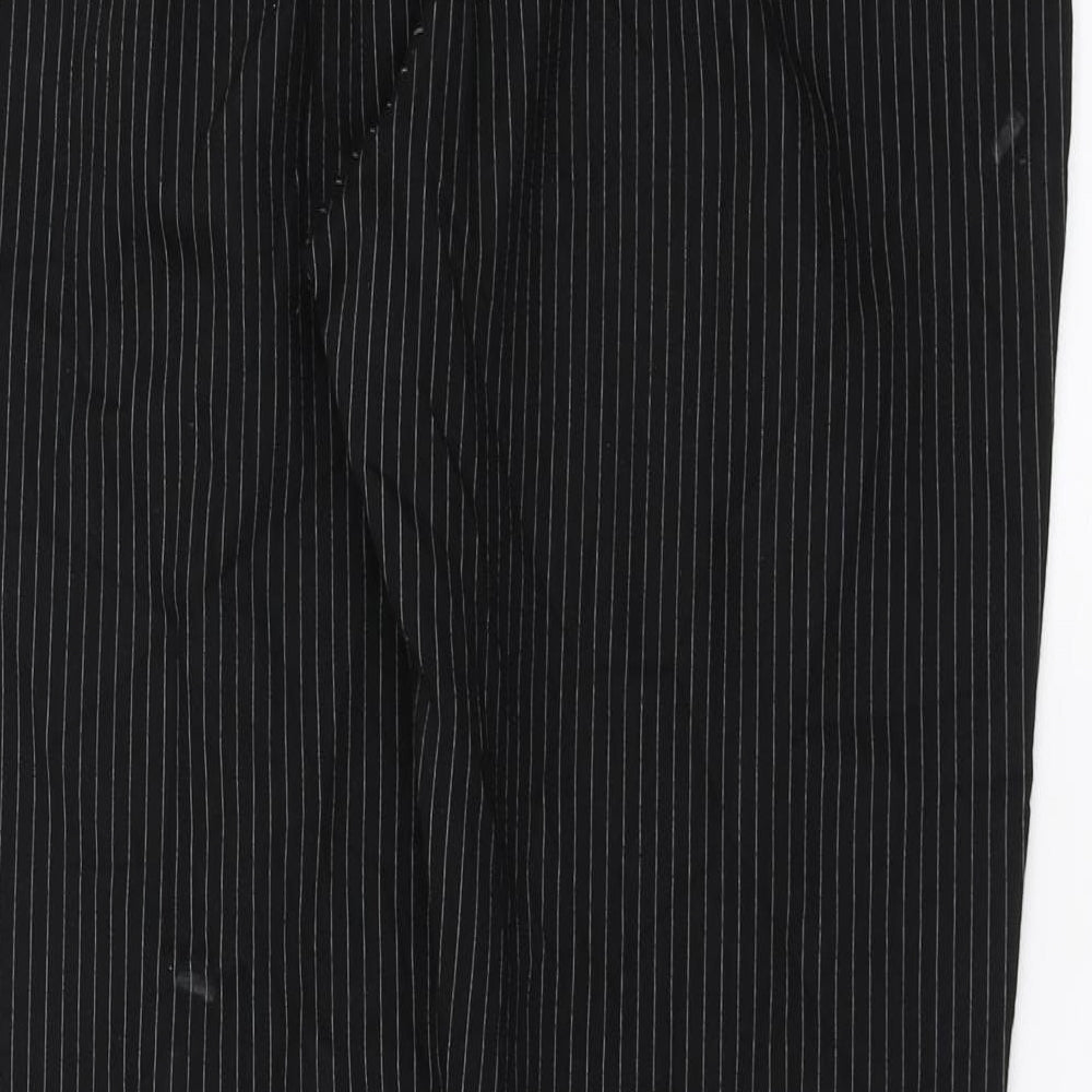 Marks and Spencer Womens Black Striped  Trousers  Size 16 L32 in