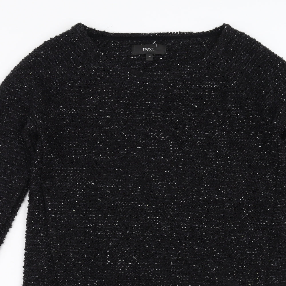 NEXT Womens Black  Knit Pullover Jumper Size 10