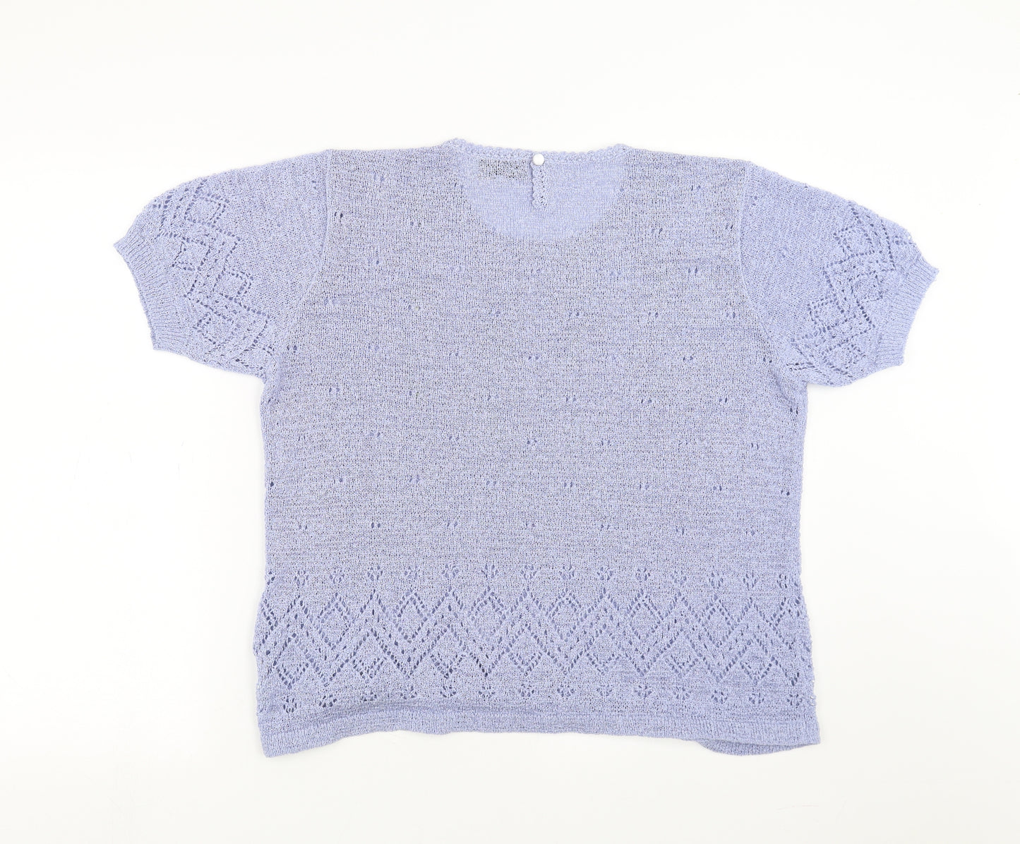 Affections Womens Blue   Pullover Jumper Size XL  - Floral embroidery