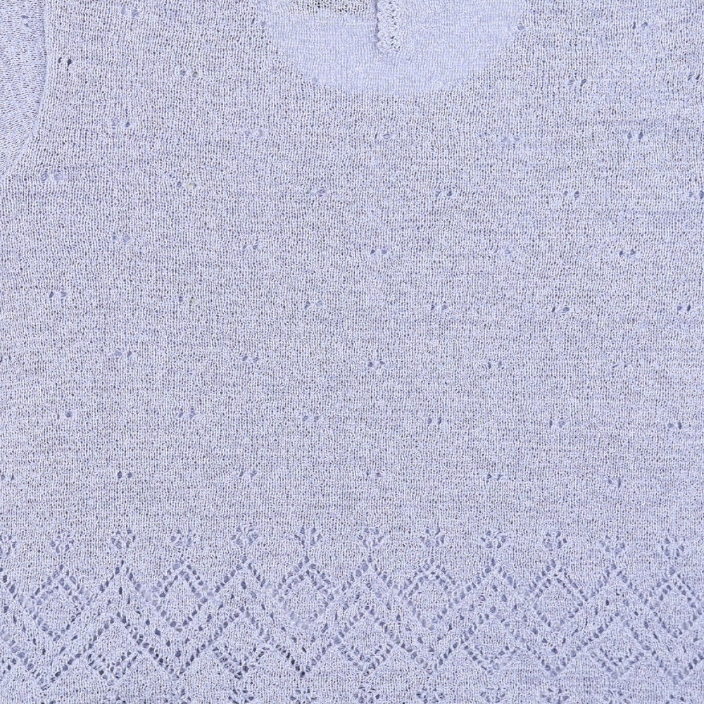 Affections Womens Blue   Pullover Jumper Size XL  - Floral embroidery