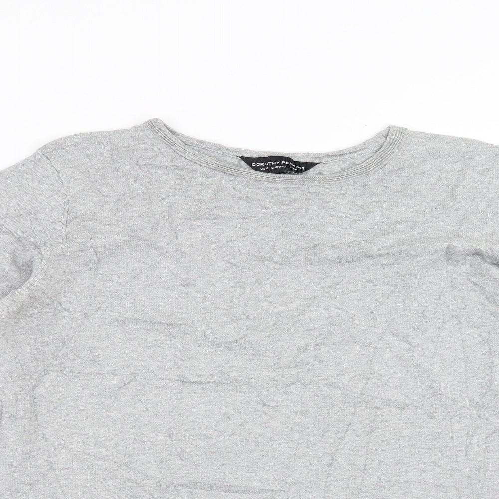 Dorothy Perkins Womens Grey  Knit Pullover Jumper Size 14  - crochet hem