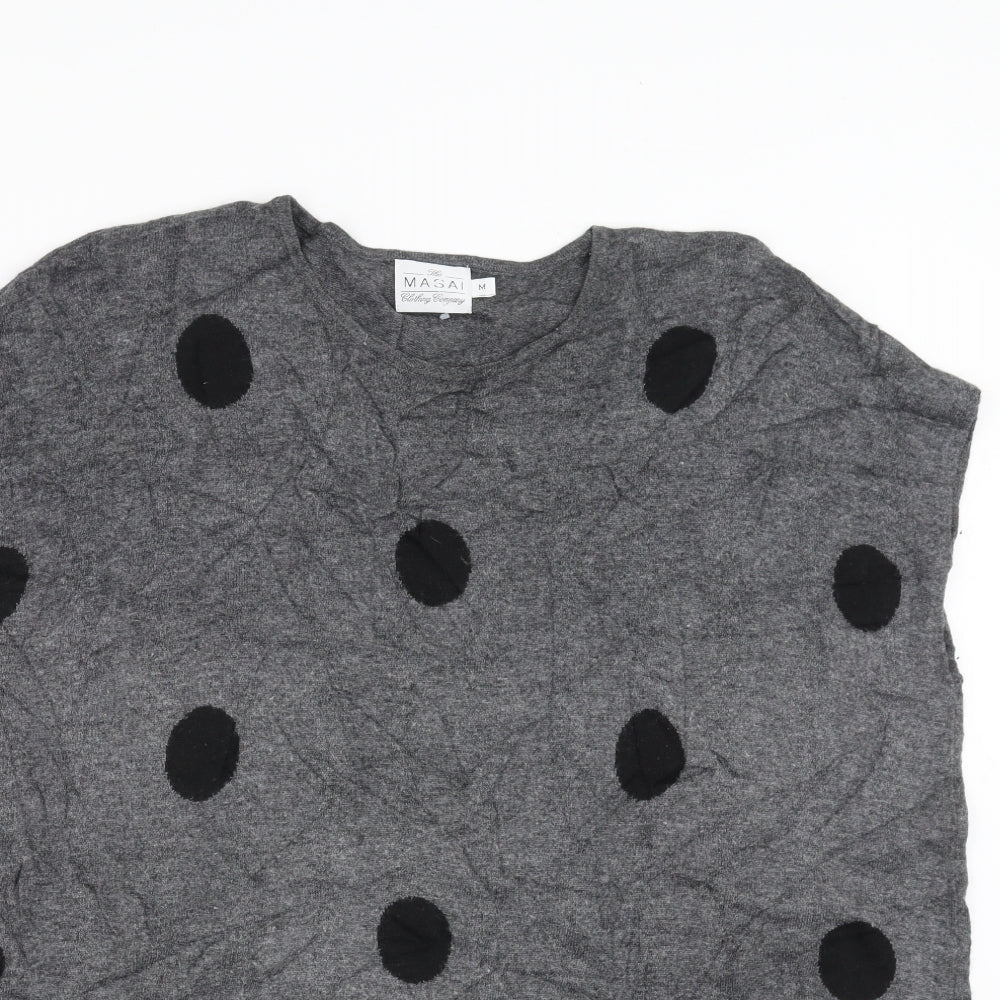 The Masai Womens Grey Polka Dot Knit Pullover Jumper Size M