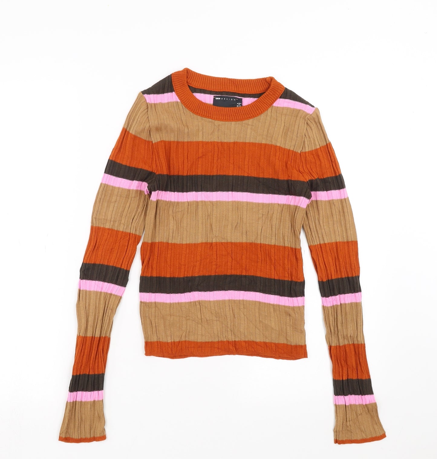 ASOS Womens Multicoloured Striped Knit Pullover Jumper Size 6