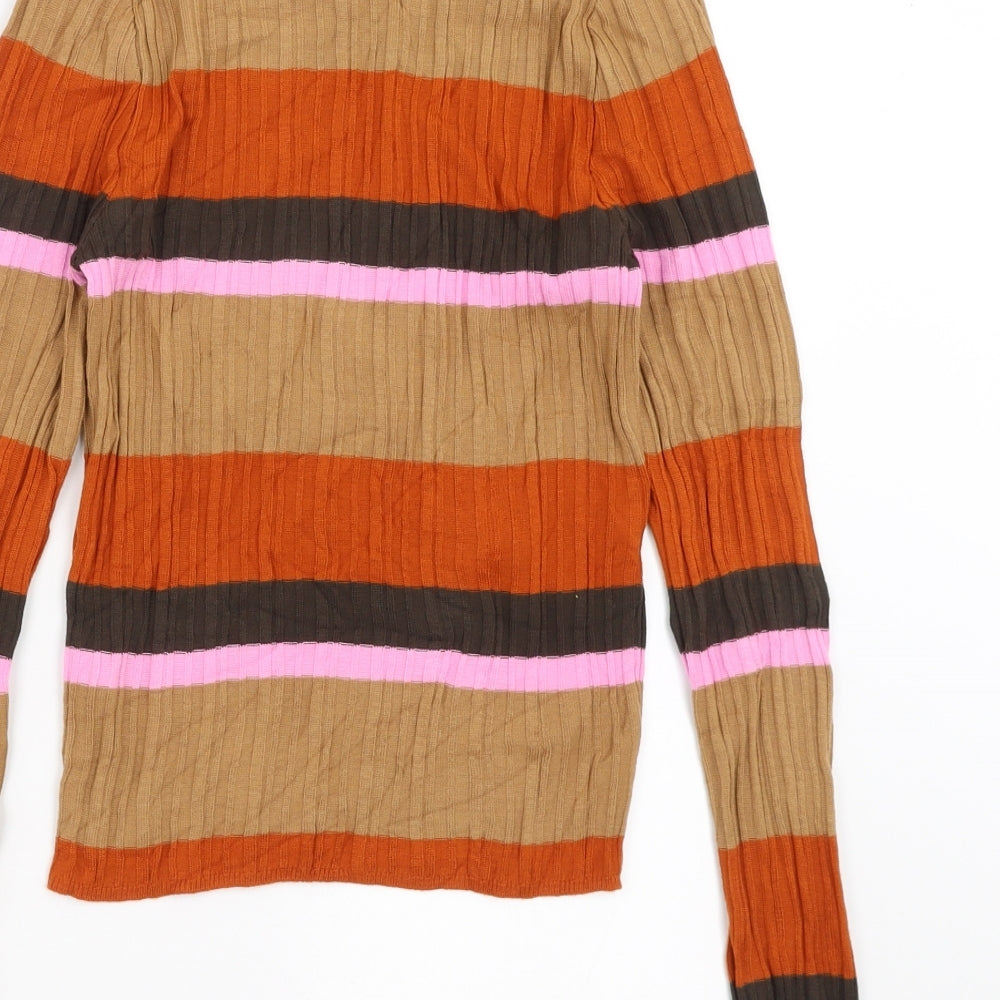 ASOS Womens Multicoloured Striped Knit Pullover Jumper Size 6