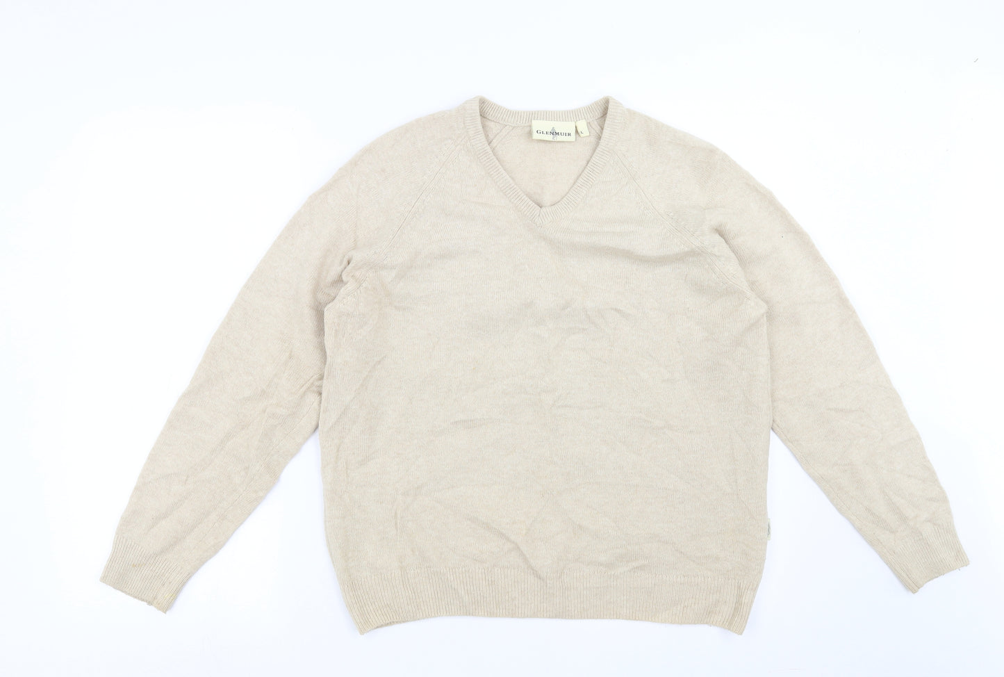 Glenmuir Mens Beige  Knit Pullover Jumper Size L