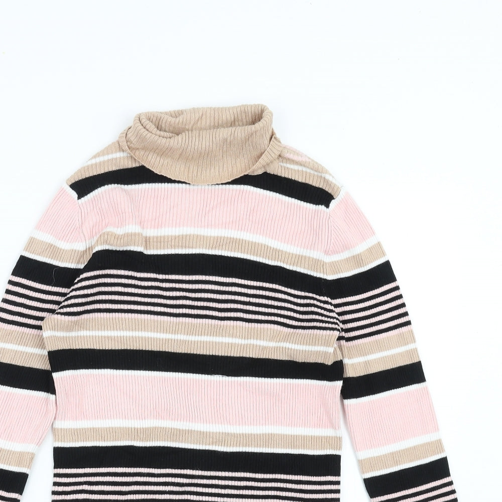 Miss Selfridge Womens Beige Striped  Pullover Jumper Size 12