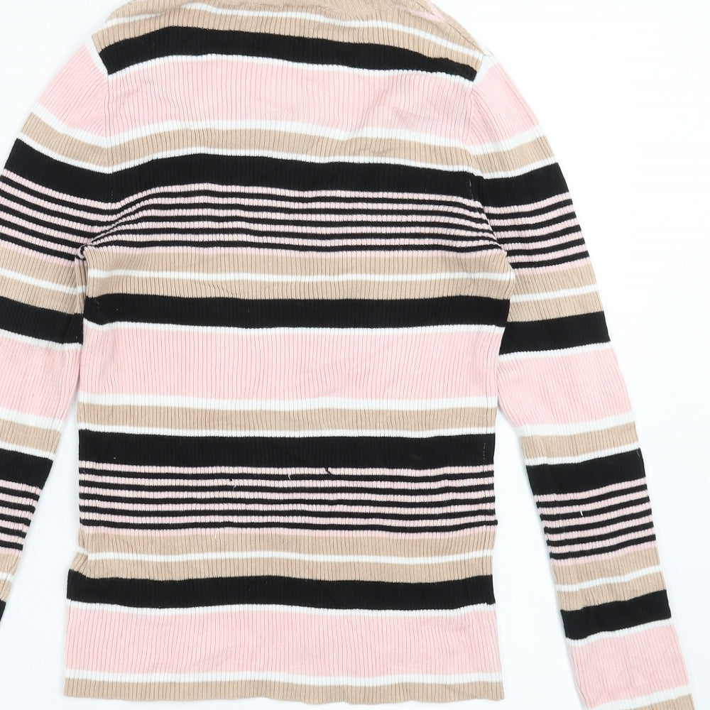 Miss Selfridge Womens Beige Striped  Pullover Jumper Size 12