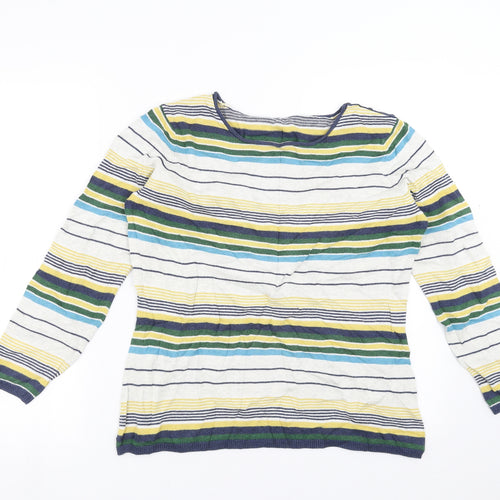 never fear Womens Multicoloured Striped  Pullover Jumper Size 14