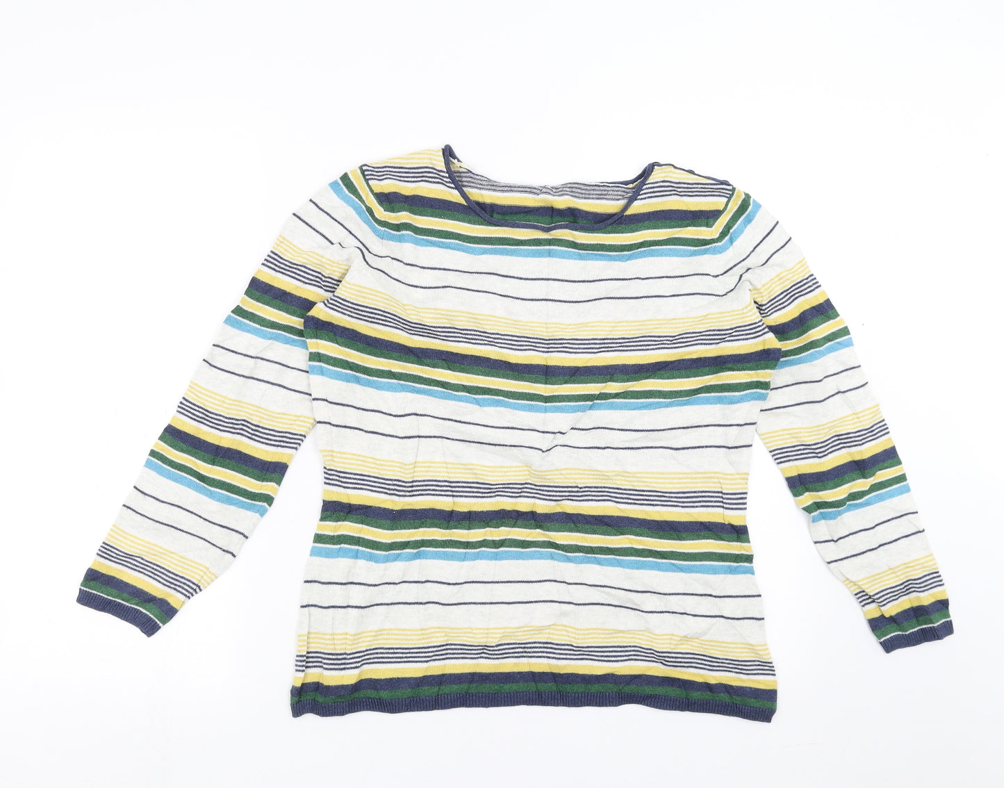 never fear Womens Multicoloured Striped  Pullover Jumper Size 14