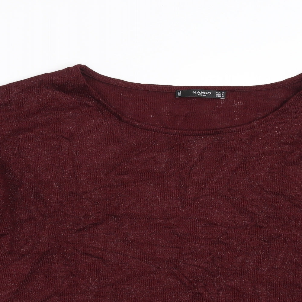 Mango Womens Red  Knit Pullover Jumper Size M