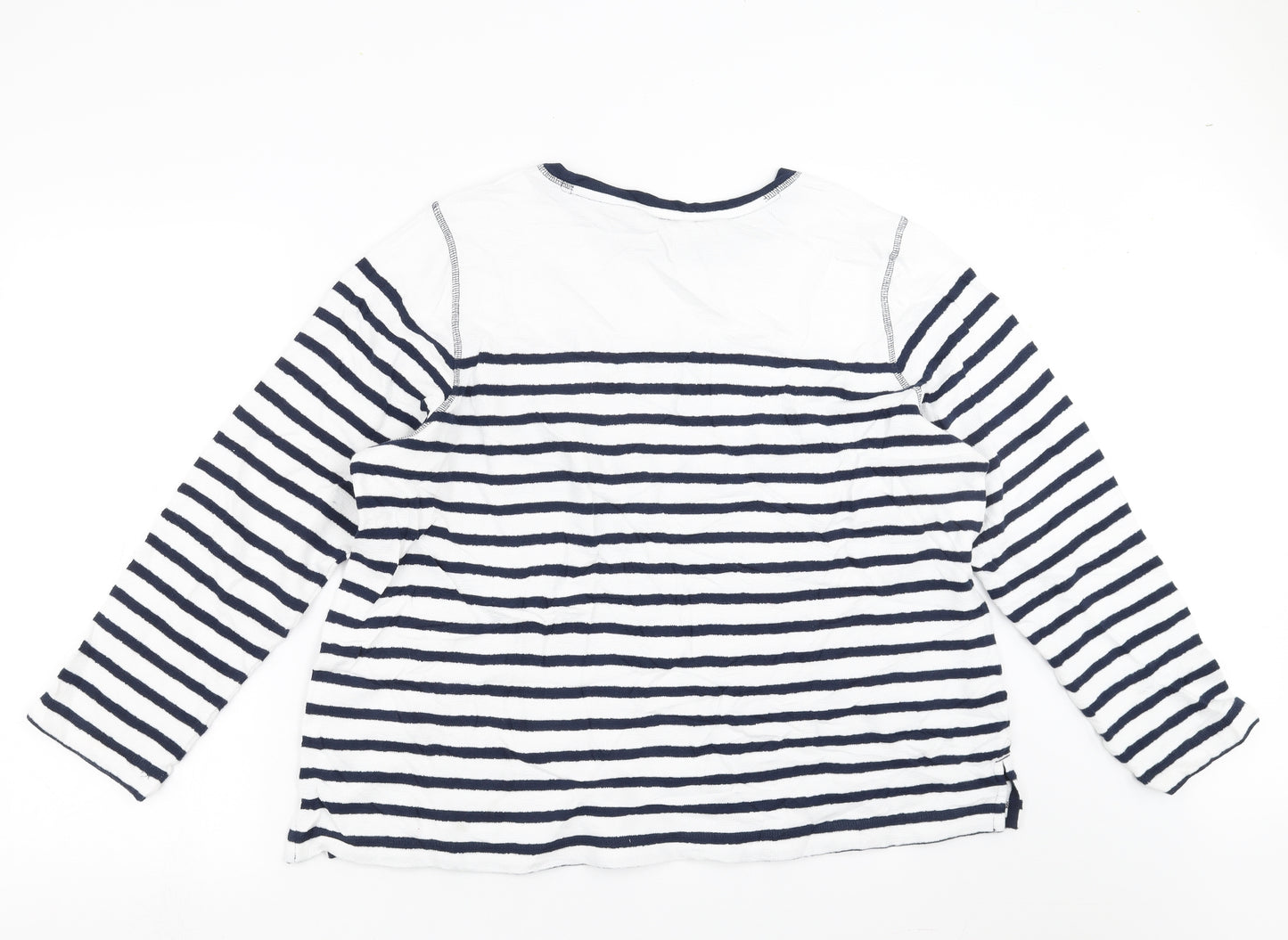 Marks and Spencer Womens Blue Striped  Pullover Sweatshirt Size 20