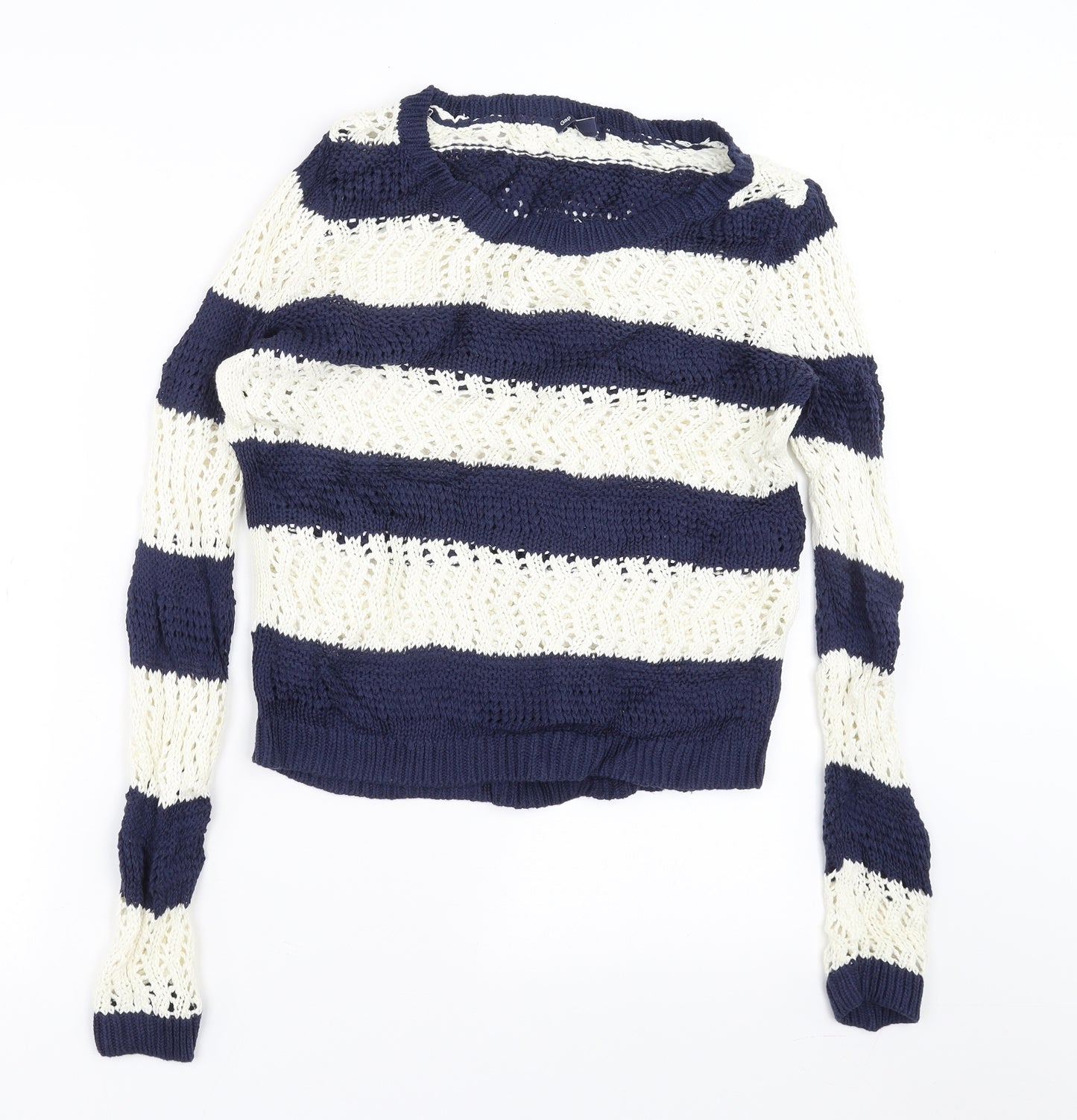 Gap Womens Blue Striped Knit Pullover Jumper Size M