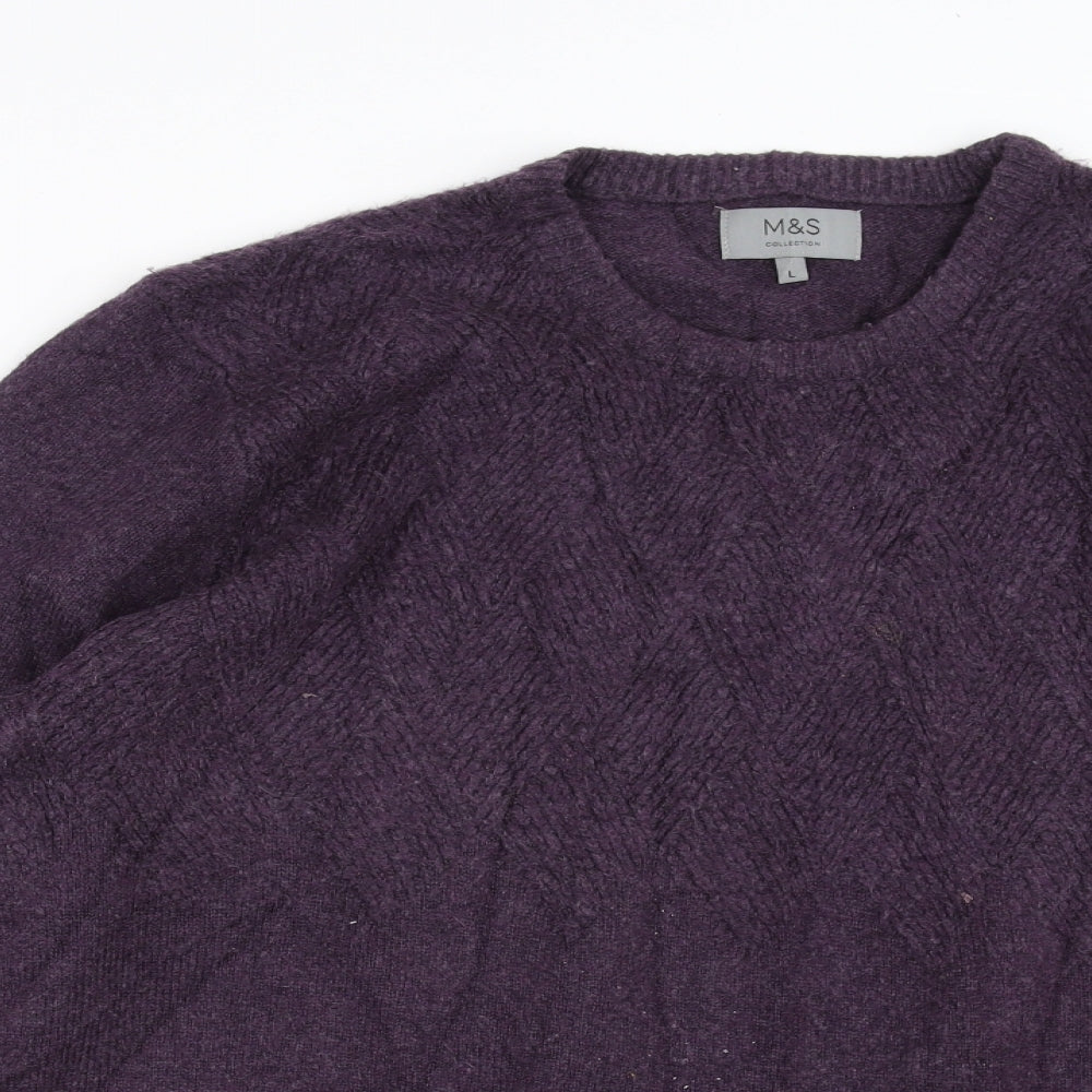 Marks and Spencer Mens Purple  Knit Pullover Jumper Size L