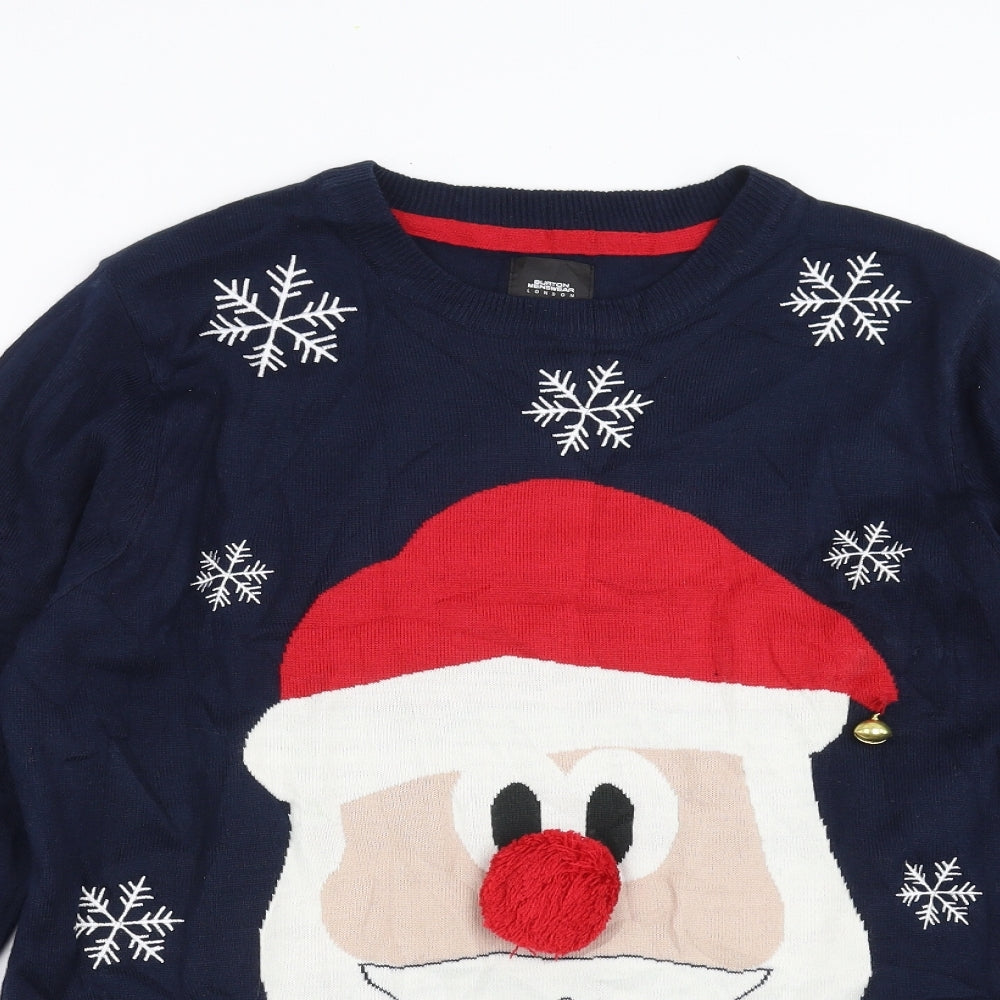 Burton Mens Blue  Knit Pullover Jumper Size M  - Christmas jumper