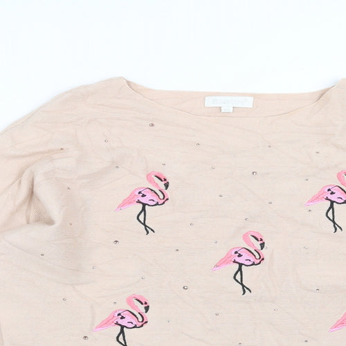 Bluoltre Womens Pink   Pullover Jumper Size M  - Flamingo