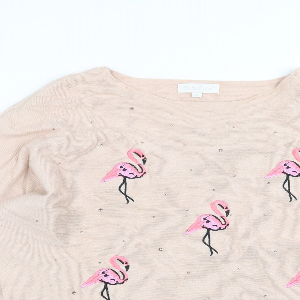 Bluoltre Womens Pink   Pullover Jumper Size M  - Flamingo