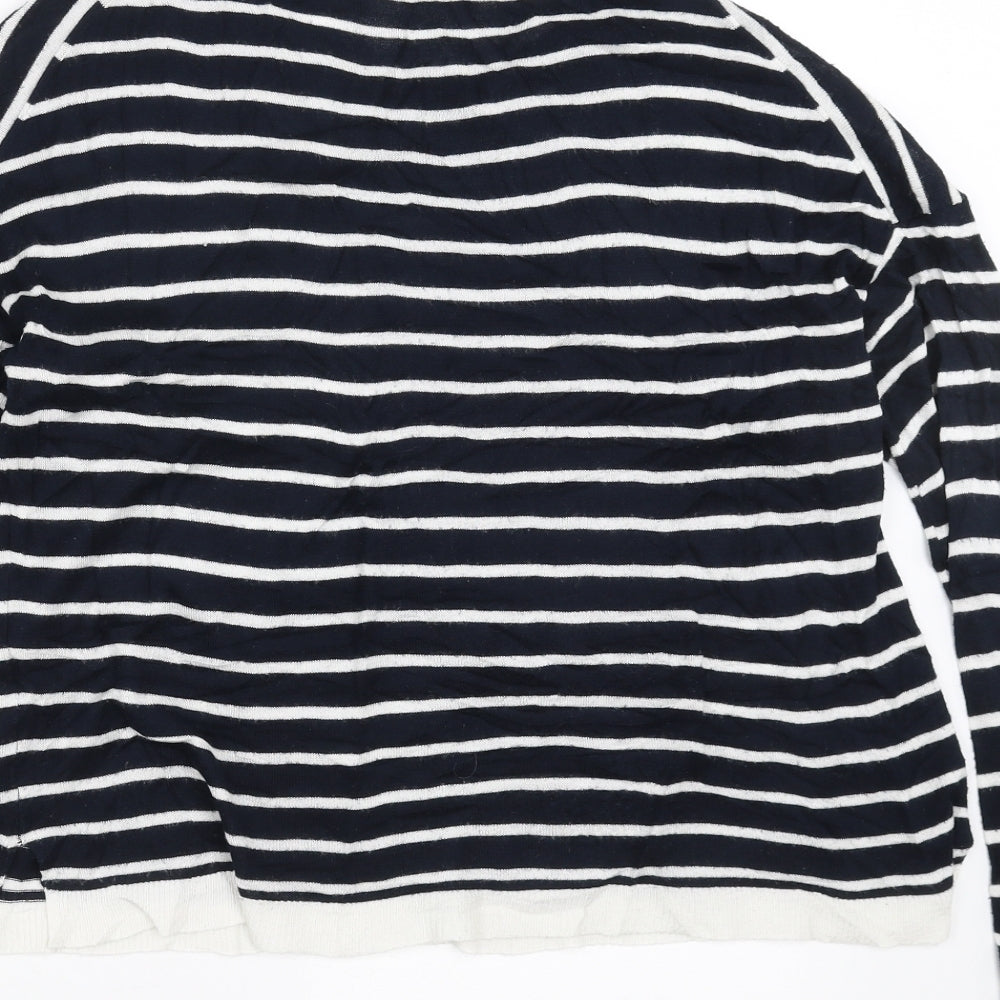 Zara Knit Womens Blue Striped Knit Pullover Jumper Size S