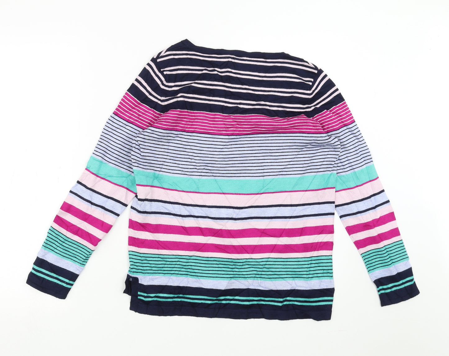 M&Co Womens Multicoloured Striped Knit Pullover Jumper Size 14