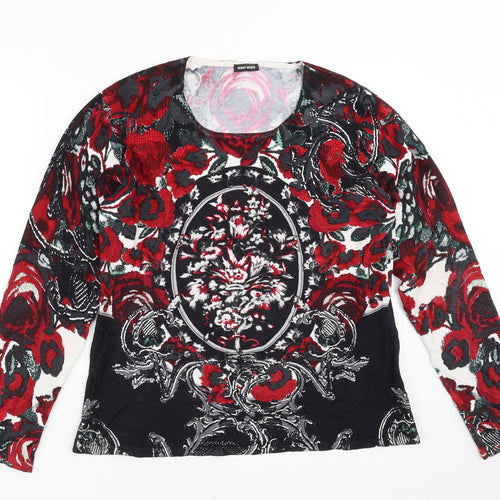 Gerry Weber Womens Black Floral  Pullover Jumper Size 12