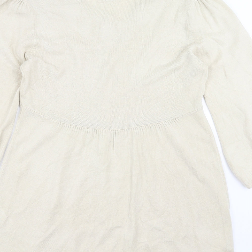 Kaliko Womens Beige  Knit Jumper Dress  Size 12  - beaded